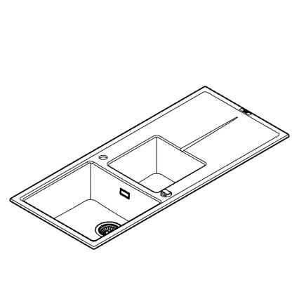 GROHE 31643AP0 - Komposit køkkenvask K400 1160 × 500 mm sort
