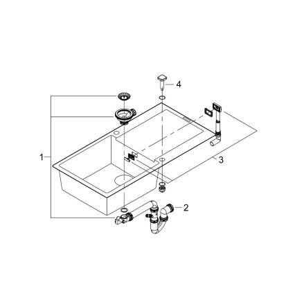 GROHE 31645AP0 - Kompositvask K500 1000 × 500 mm sort
