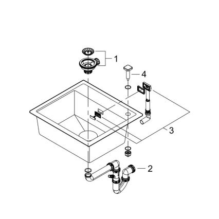 GROHE 31651AP0 - Kompositvask K700 560 × 510 mm sort