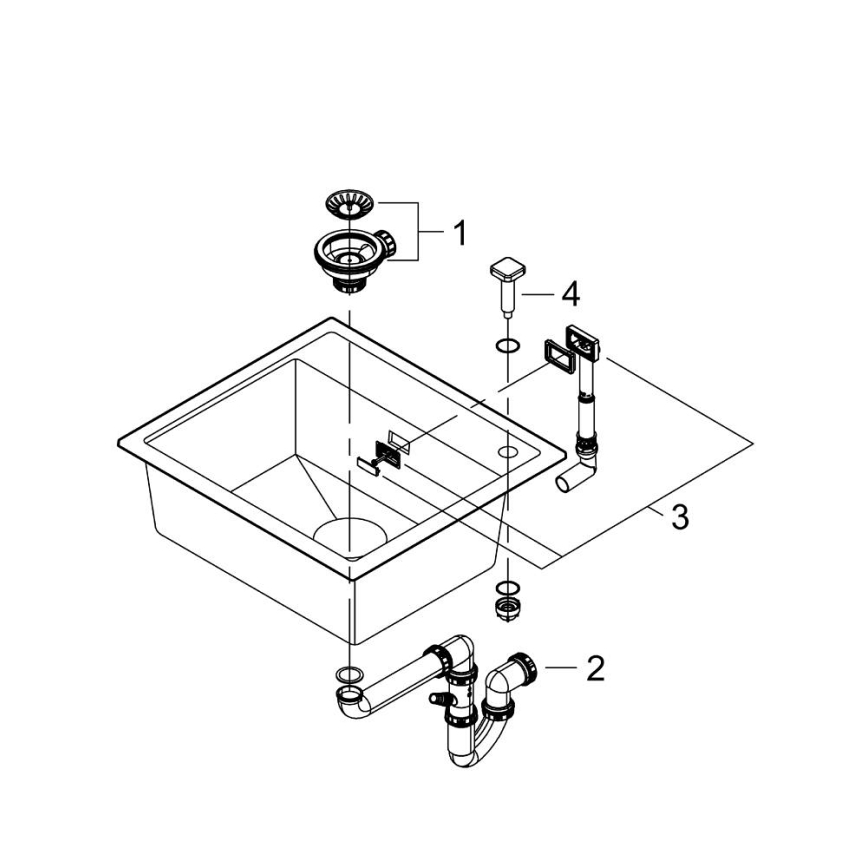 GROHE 31651AP0 - Kompositvask K700 560 × 510 mm sort
