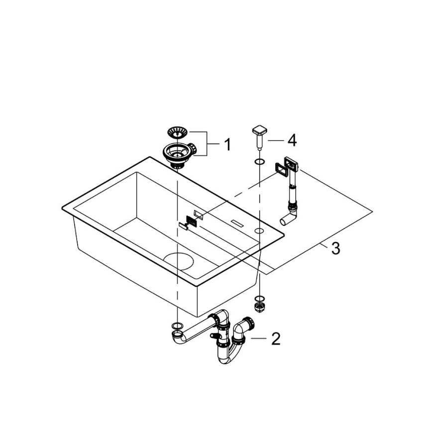 GROHE 31652AP0 - Kompositvask K700 780 × 510 mm granit/sort