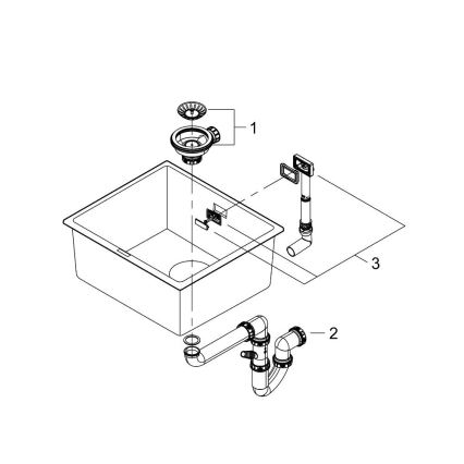 GROHE 31653AP0 - Køkkenvask K700U 457 × 406 mm sten/sort