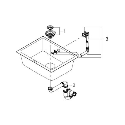 GROHE 31655AP0 - Kompositvask K700U 610 × 460 mm sort