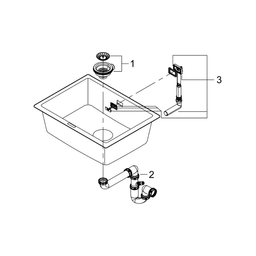 GROHE 31655AP0 - Kompositvask K700U 610 × 460 mm sort