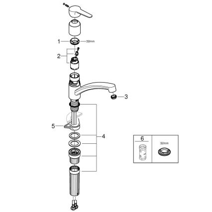 GROHE 31685000 - Køkkenarmatur STARTECO i poleret krom