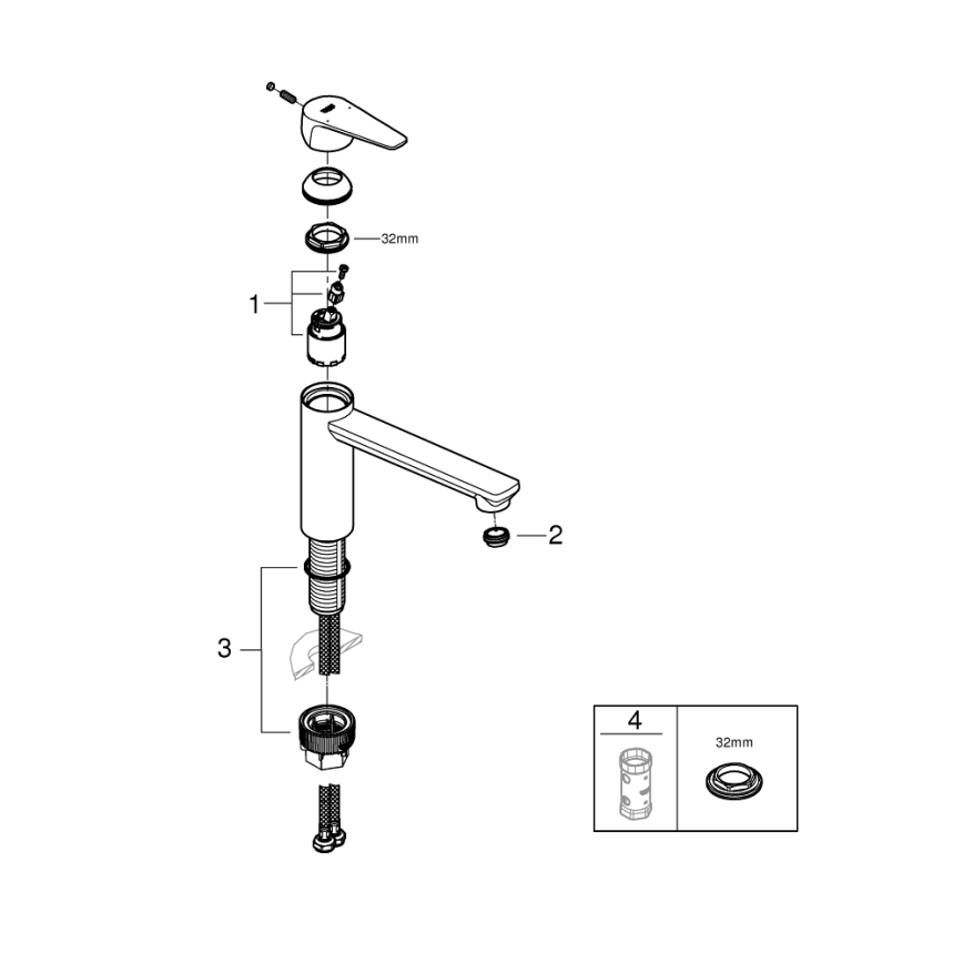 GROHE 31693000 - Køkkenarmatur BAUEDGE 193 mm i blank krom