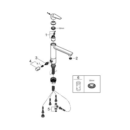 GROHE 31696000 - Køkkenarmatur BAUEDGE i blank krom
