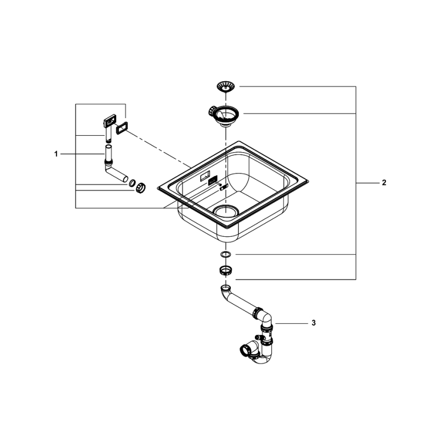 GROHE 31719SD0 - Køkkenvask K200 533 × 457 mm i rustfrit stål
