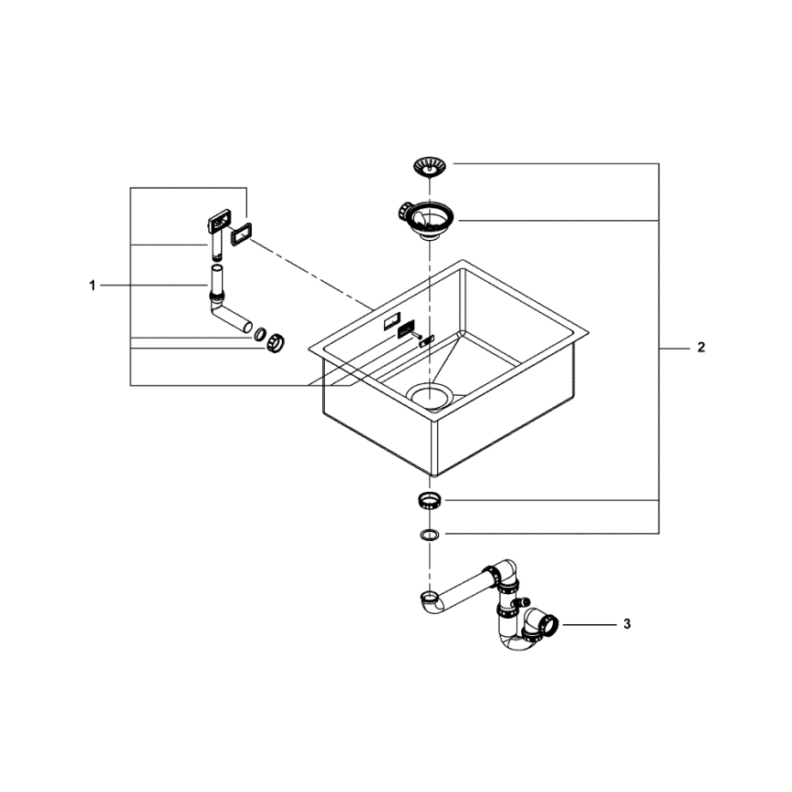 GROHE 31726SD0 - Køkkenvask K700 550 × 450 mm rustfrit stål