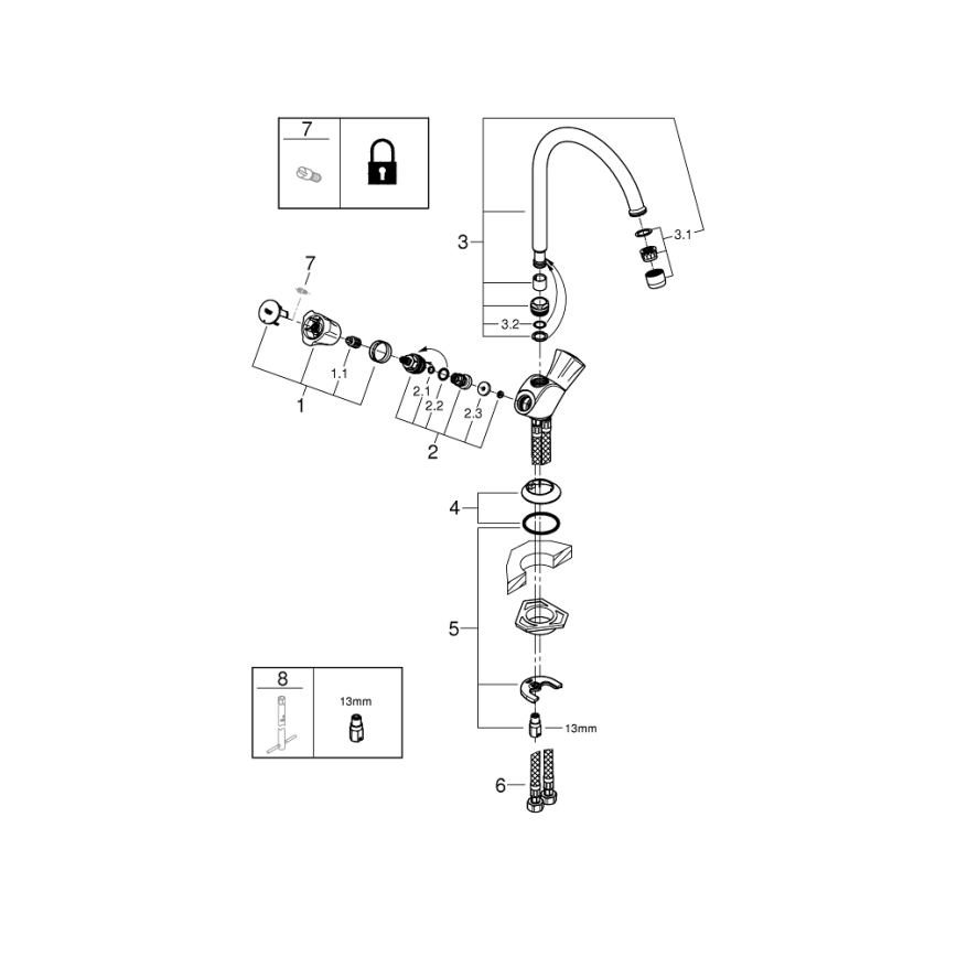 GROHE 31831001 - Køkkenarmatur COSTA L poleret krom