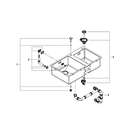 GROHE 31855SD0 - K700 køkkenvask 860 × 500 mm i rustfrit stål