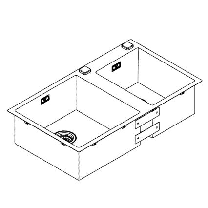 GROHE 31855SD0 - K700 køkkenvask 860 × 500 mm i rustfrit stål
