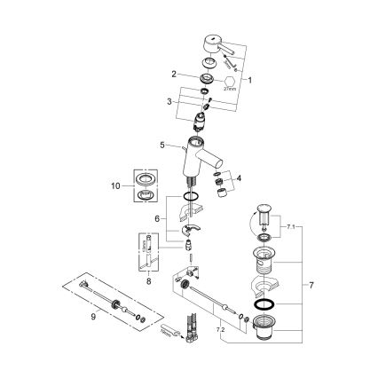 GROHE 32204001 - CONCETTO håndvaskarmatur DN 15, poleret krom