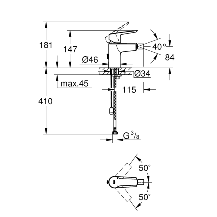 GROHE 32281002 - Bidetarmatur START S i poleret krom