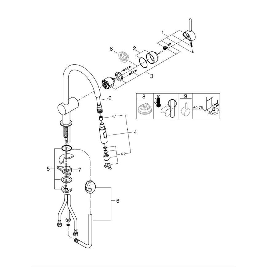 GROHE 32321002 - Køkkenarmatur A i blankpoleret krom