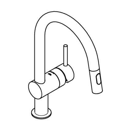 GROHE 32321002 - Køkkenarmatur A i blankpoleret krom
