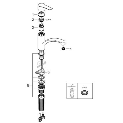 GROHE 324412432 - Køkkenarmatur START 184 mm sort