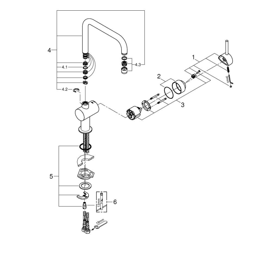 GROHE 32488000 - Køkkenarmatur A, poleret krom