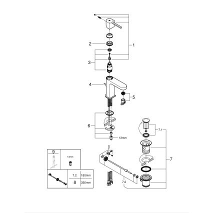 GROHE 32612003 - Håndvaskarmatur PLUS, størrelse S, blank krom