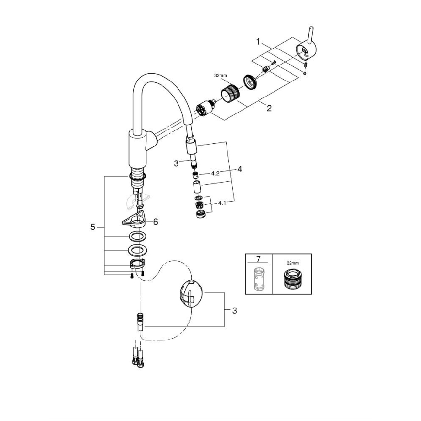 GROHE 32663003 - Køkkenarmatur CONCETTO 360 mm poleret krom