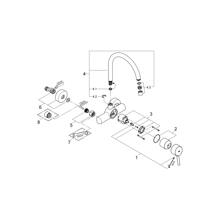 GROHE 32667001 - Køkkenarmatur CONCETTO 280 mm, poleret krom