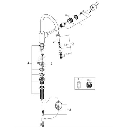 GROHE 32671002 - Køkkenarmatur FEEL i blank krom