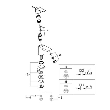 GROHE 32861001 - Stående armatur BAUEDGE 131 mm poleret krom