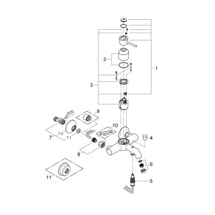 GROHE 32865000 - Badekarbatteri BAUCLASSIC DN 15 poleret krom