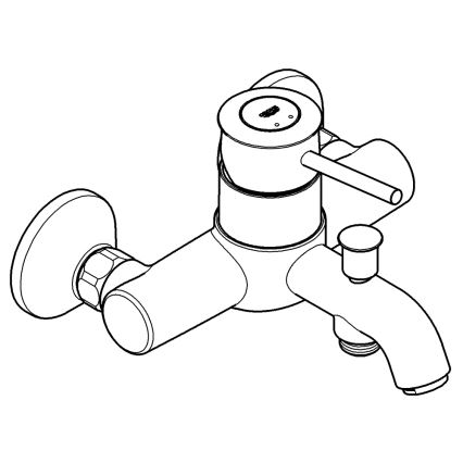 GROHE 32865000 - Badekarbatteri BAUCLASSIC DN 15 poleret krom