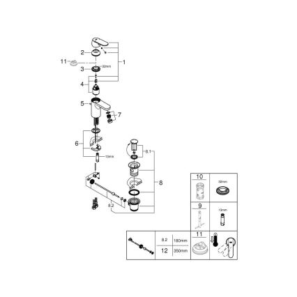 GROHE 32883000 - GET håndvaskarmatur størrelse S blank krom