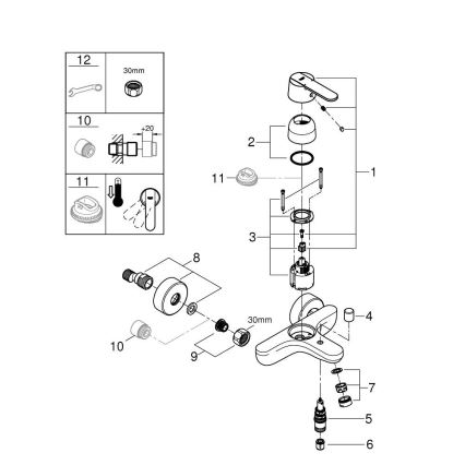 GROHE 32887000 - Badekararmatur GET DN 15, poleret krom