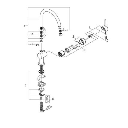 GROHE 32917000 - Køkkenbatteri A 356 mm blank krom