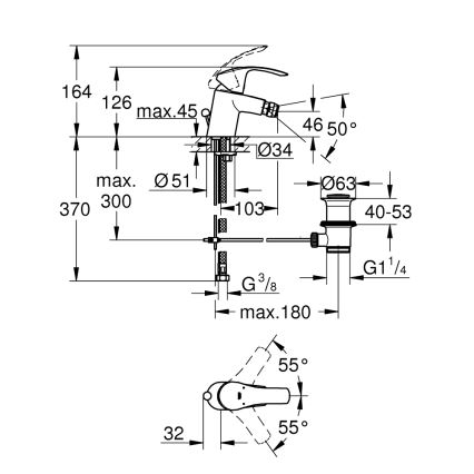 GROHE 32929002 - Bidetbatteri EUROSMART størrelse S, poleret krom
