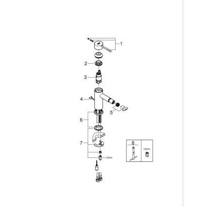 GROHE 32934001 - Bidetarmatur ESSENCE DN 15 blank krom