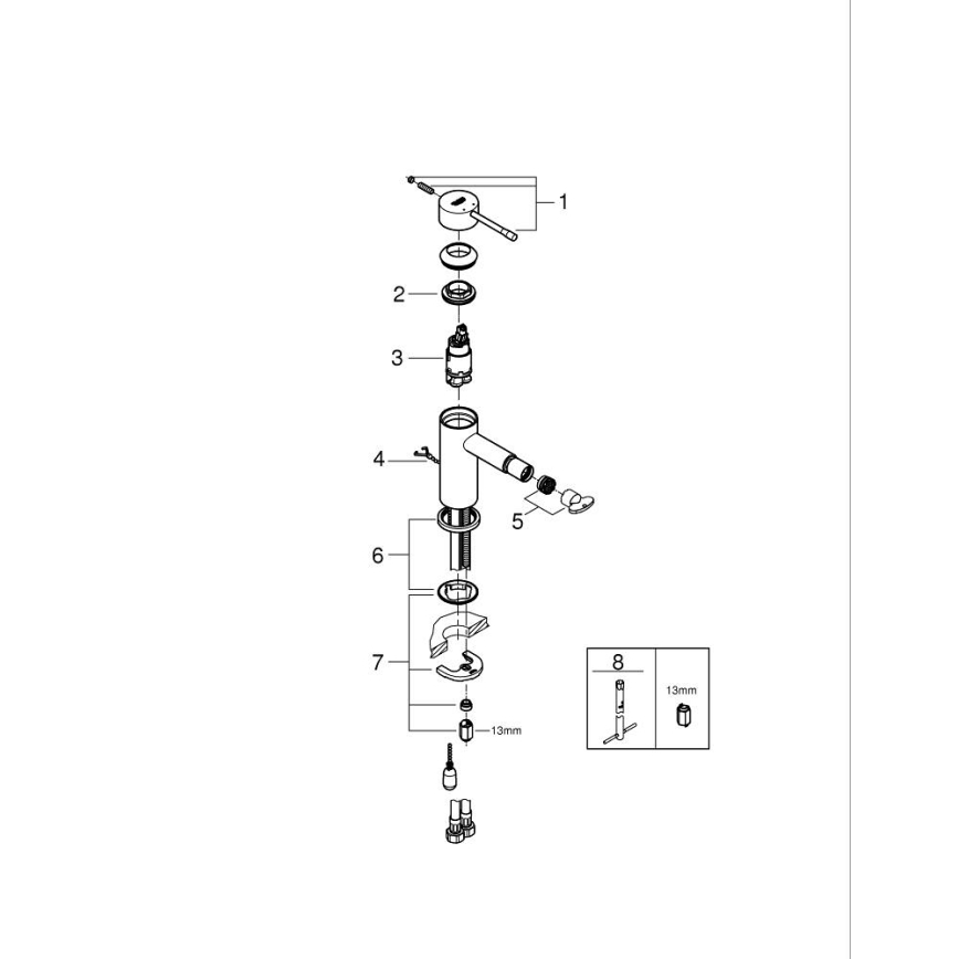 GROHE 32934001 - Bidetarmatur ESSENCE DN 15 blank krom
