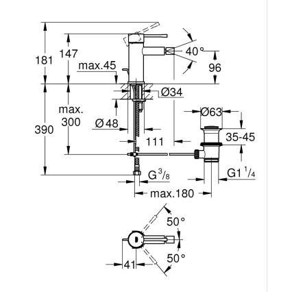 GROHE 32935DC1 - ESSENCE bidetarmatur i rustfrit stål