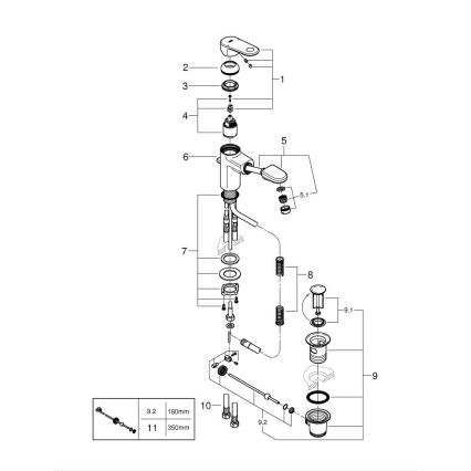 GROHE 33155002 - Håndvaskarmatur EUROPLUS DN 15 blank krom