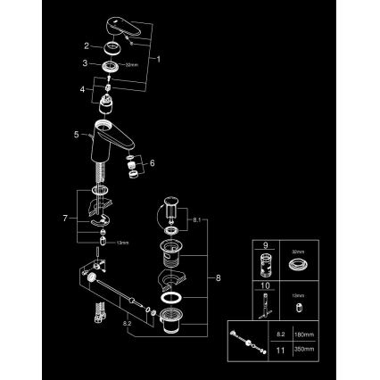 GROHE 3319020E - Håndvaskarmatur EURODISC COSMOPOLITAN, størrelse S, krom