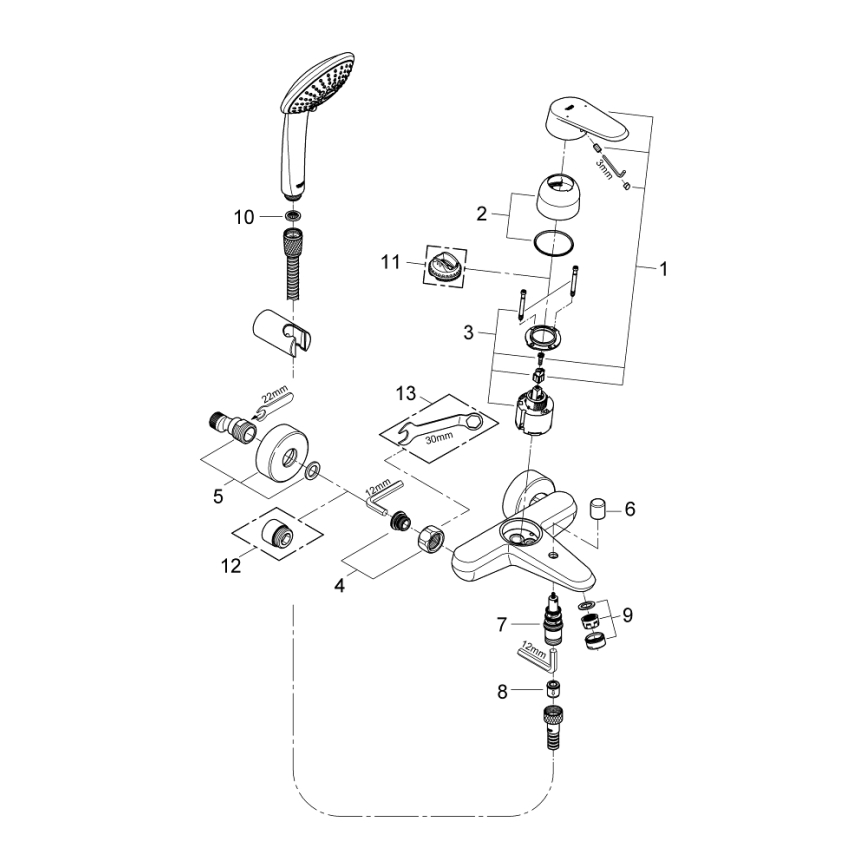 GROHE 33395002 - Badekararmatur EURODISC COSMOPOLITAN poleret krom