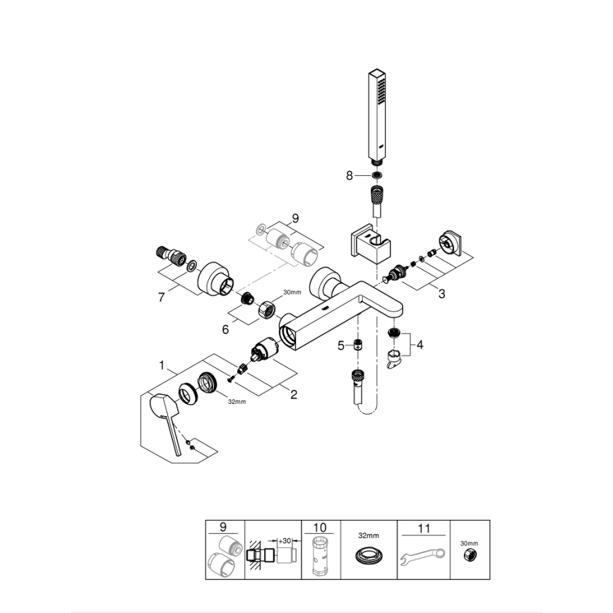 GROHE 33547003 - Badekarssæt med PLUS-armatur, blank krom