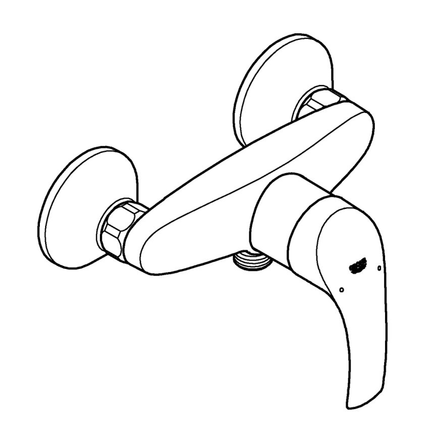 GROHE 33555002 - Bruserarmatur EUROSMART DN 15 blank krom