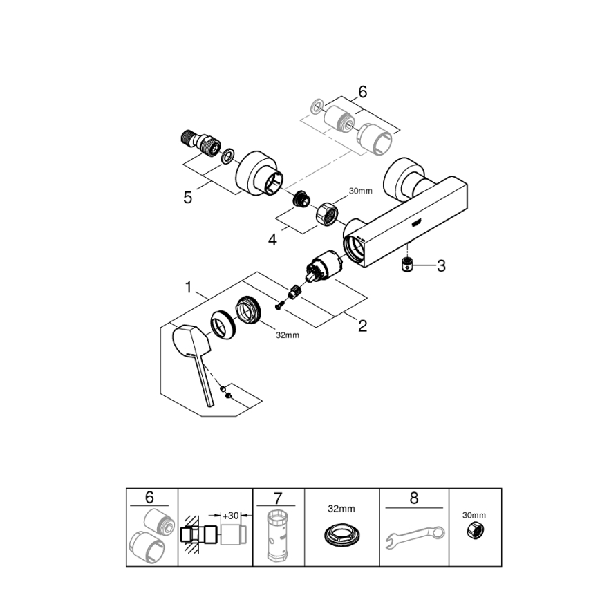 GROHE 33577003 - Brusebatteri PLUS DN 15 poleret krom