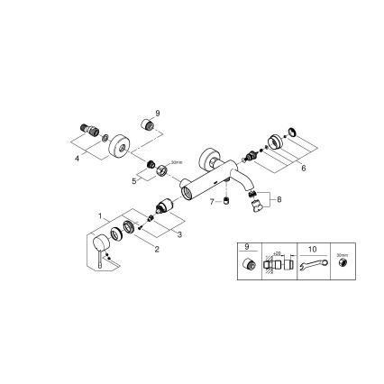 GROHE 33624DL1 - Badekarbatteri ESSENCE 193 mm, børstet kobber