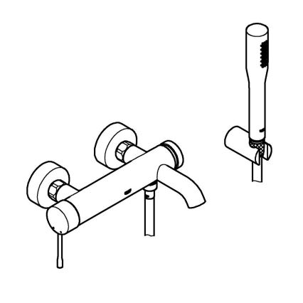 GROHE 33628001 - Badekarssæt med ESSENCE blandingsbatteri DN 15, poleret krom