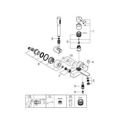 GROHE 33850001 - Badekarsbatteri LINEARE DN 15 poleret krom