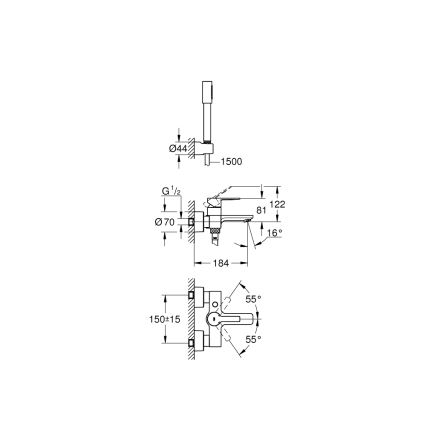 GROHE 33850001 - Badekarsbatteri LINEARE DN 15 poleret krom