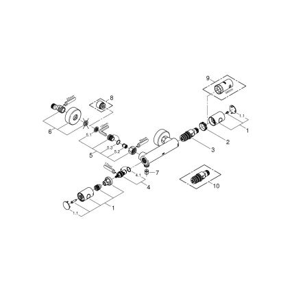 GROHE 34065AL2 - Termostatisk brusebatteri GROHTHERM 1000 COSMOPOLITAN DN 15 i grafit