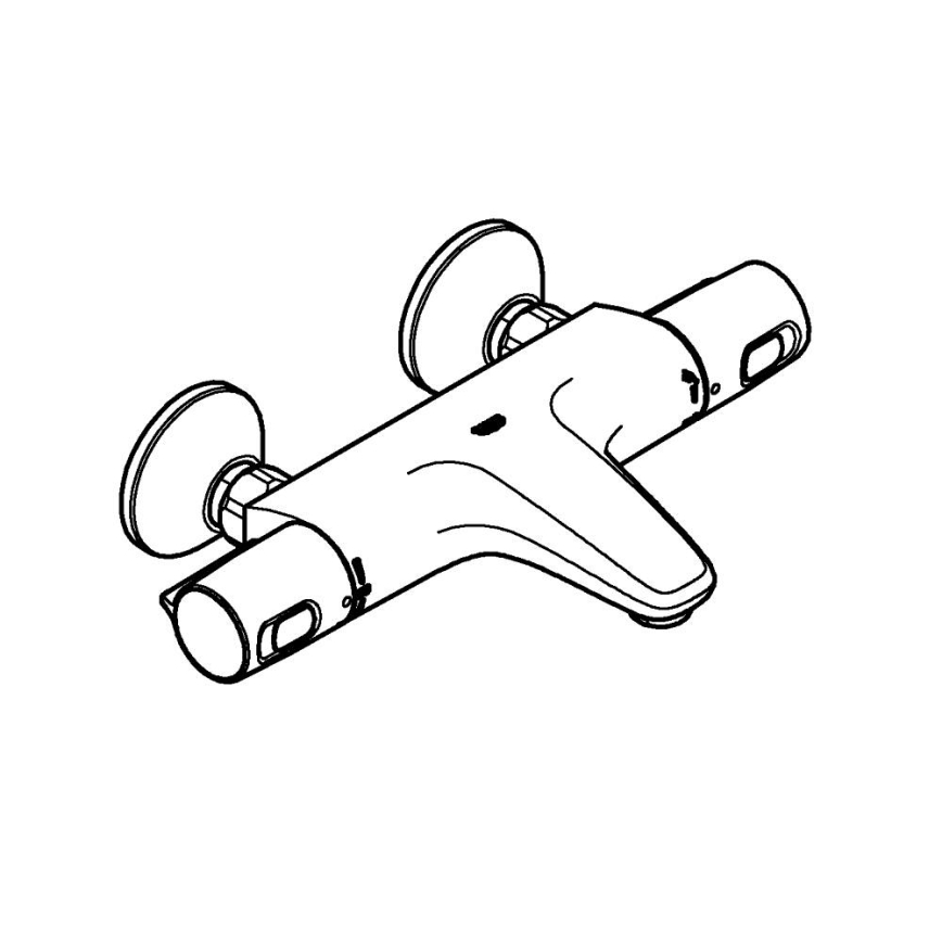 GROHE 34227002 - Termostatisk badekararmatur PRECISION TREND DN 15, blank krom