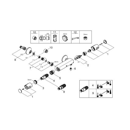 GROHE 34229002 - Termostatisk brusebatteri PRECISION TREND DN 15 krom