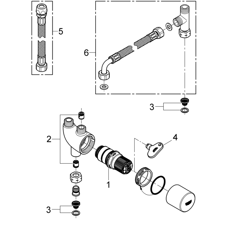 GROHE 34487000 - Termostatisk beskyttelse mod skoldning GROHTHERM MICRO, krom